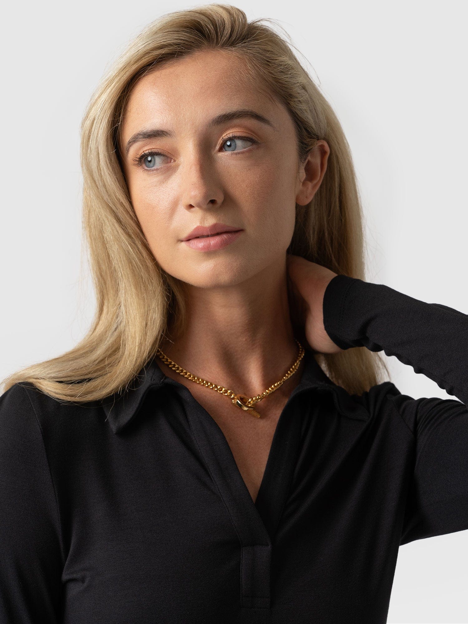 Isla Polo Tee Black - Women's T-Shirt | Saint + Sofia® USA